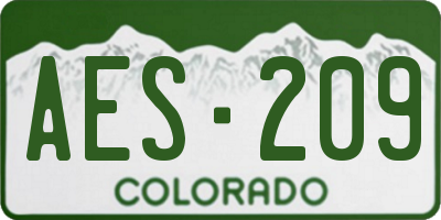 CO license plate AES209