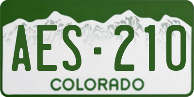 CO license plate AES210