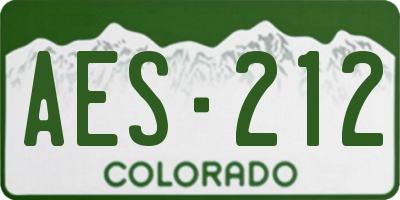 CO license plate AES212