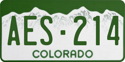 CO license plate AES214