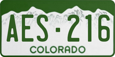 CO license plate AES216