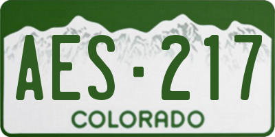 CO license plate AES217