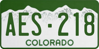 CO license plate AES218