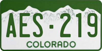 CO license plate AES219