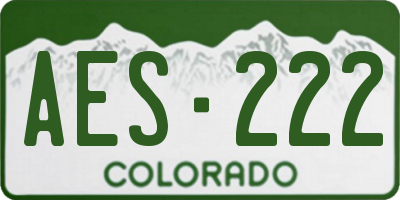 CO license plate AES222