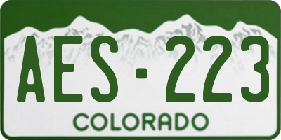 CO license plate AES223