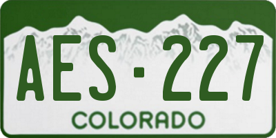 CO license plate AES227