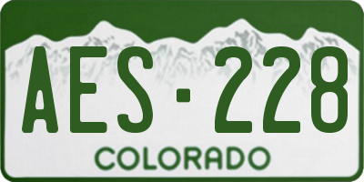 CO license plate AES228