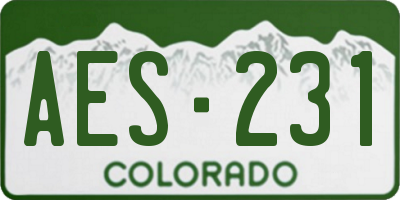 CO license plate AES231