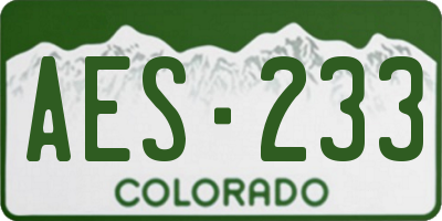 CO license plate AES233