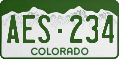 CO license plate AES234