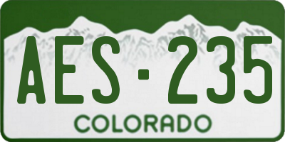 CO license plate AES235