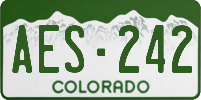 CO license plate AES242