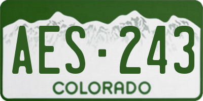 CO license plate AES243