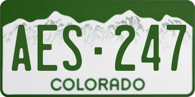 CO license plate AES247