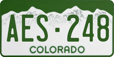 CO license plate AES248