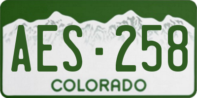 CO license plate AES258