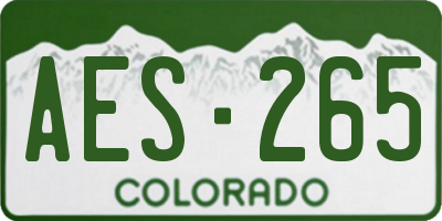 CO license plate AES265