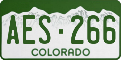 CO license plate AES266