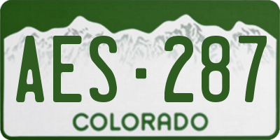 CO license plate AES287