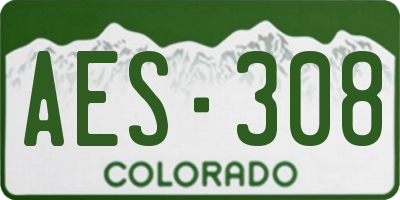 CO license plate AES308