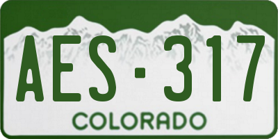 CO license plate AES317
