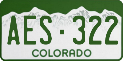 CO license plate AES322