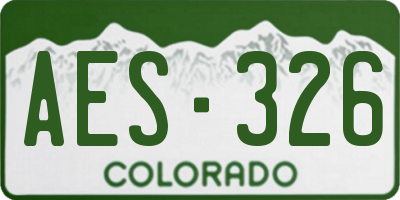 CO license plate AES326