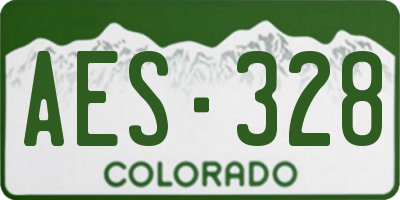 CO license plate AES328
