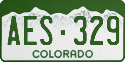 CO license plate AES329