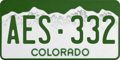 CO license plate AES332