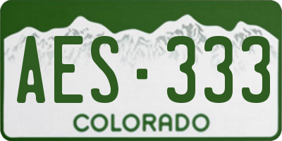 CO license plate AES333