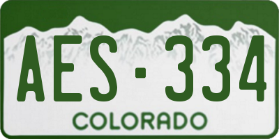 CO license plate AES334