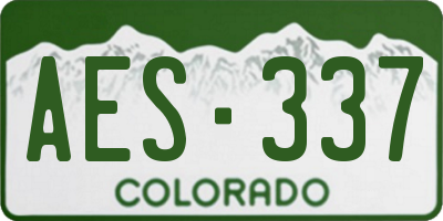 CO license plate AES337