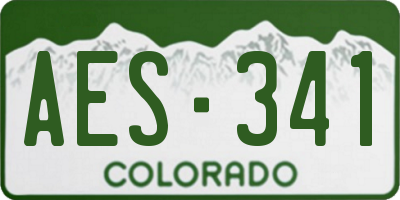 CO license plate AES341