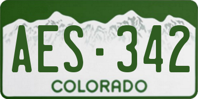 CO license plate AES342