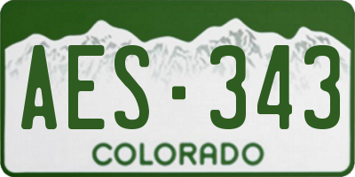 CO license plate AES343