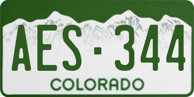 CO license plate AES344