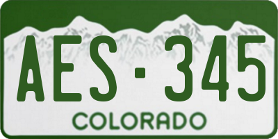 CO license plate AES345