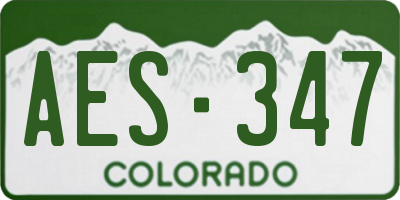 CO license plate AES347