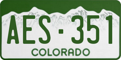 CO license plate AES351