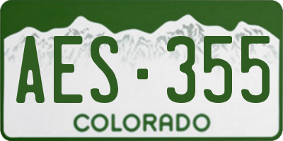 CO license plate AES355