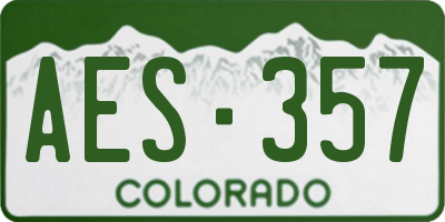 CO license plate AES357