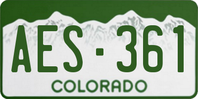 CO license plate AES361