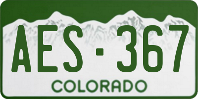 CO license plate AES367