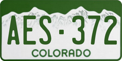 CO license plate AES372