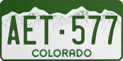 CO license plate AET577