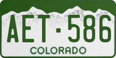 CO license plate AET586