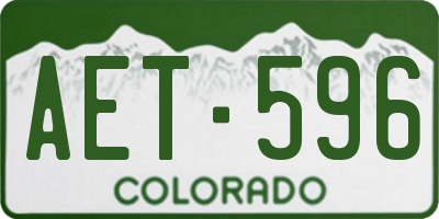 CO license plate AET596