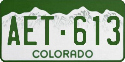 CO license plate AET613